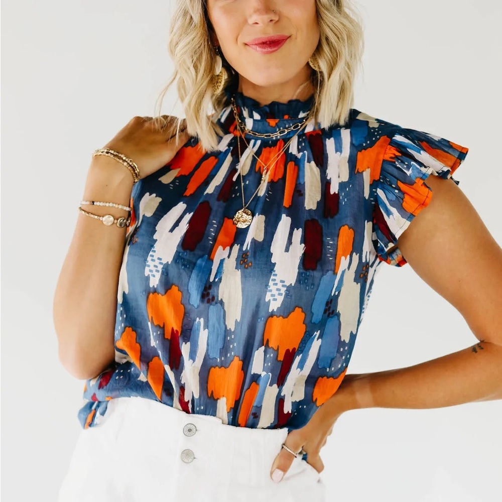 THML Arielle Abstract Print Top